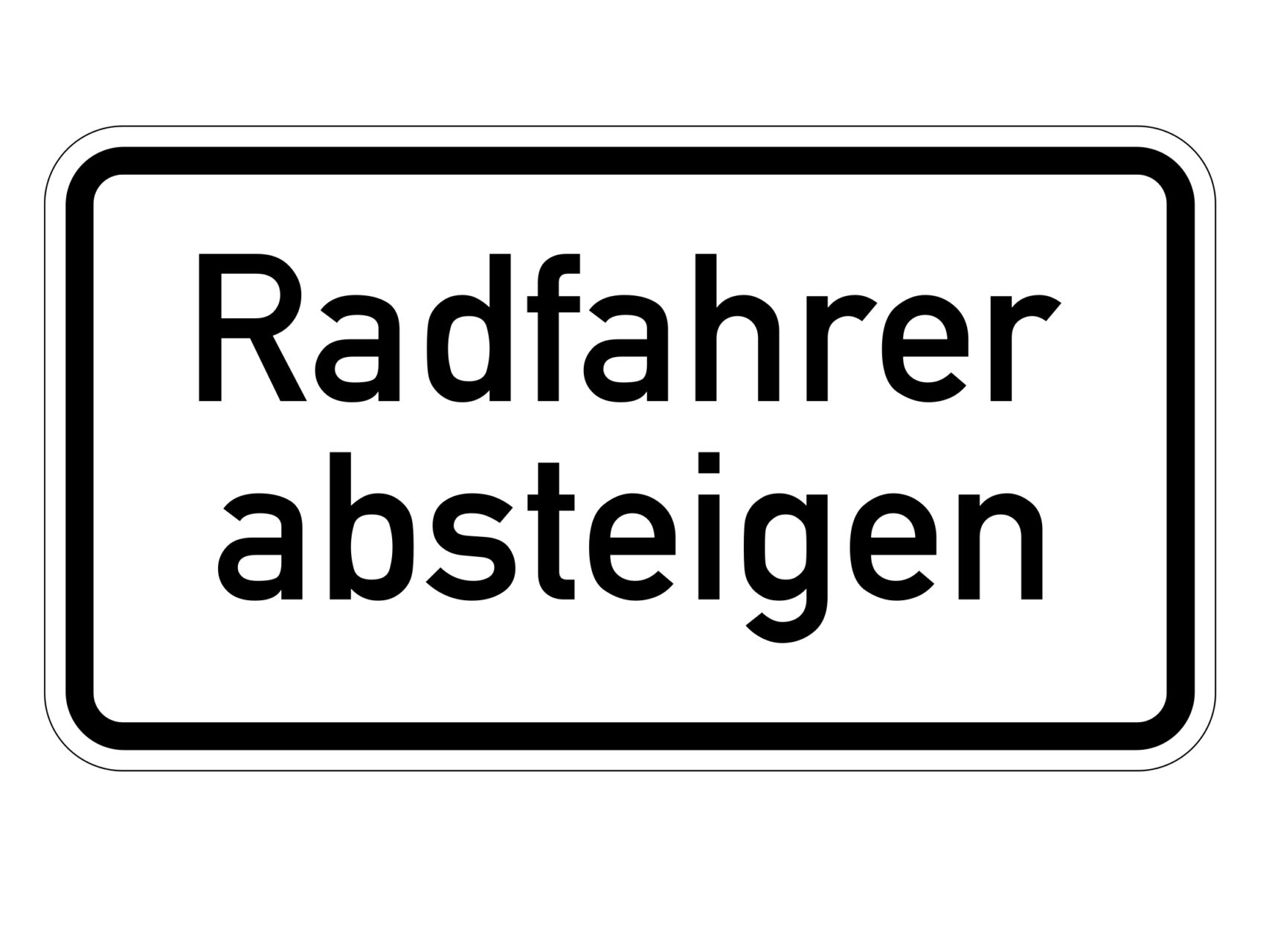 Verkehrszeichen 101232 Radfahrer absteigen